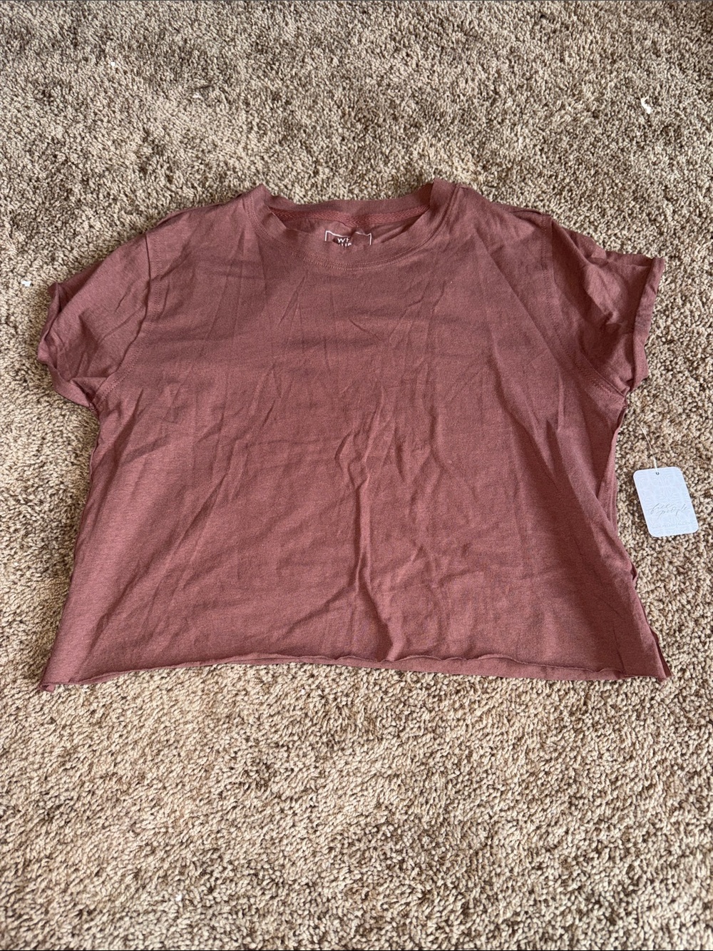 NWT free people brown tee shirt